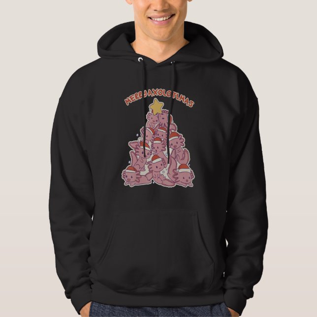 Girls Boys Merry Axolotlsmas Cute Axolotls Christm Hoodie (Front)