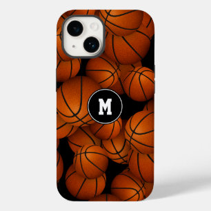 girls boys monogrammed basketballs pattern Case-Mate iPhone 14 case