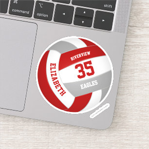 girls boys red grey team colours volleyball