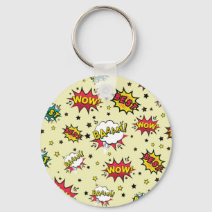Girls Boys Vintage Patch Art Key Ring