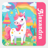 Girl's Bright Pink Cute Unicorn