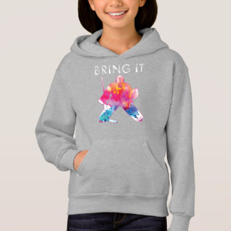 Girls Bring It Hockey Goalie Watercolor Dark