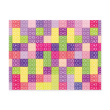 Girl's Building Bricks Blocks Birthday Thank You