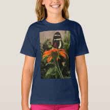 Girl's butterfly on flower shirt