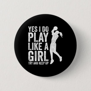 Girls Bysketbyll Player Clothes Quotes Gift Play L 6 Cm Round Badge