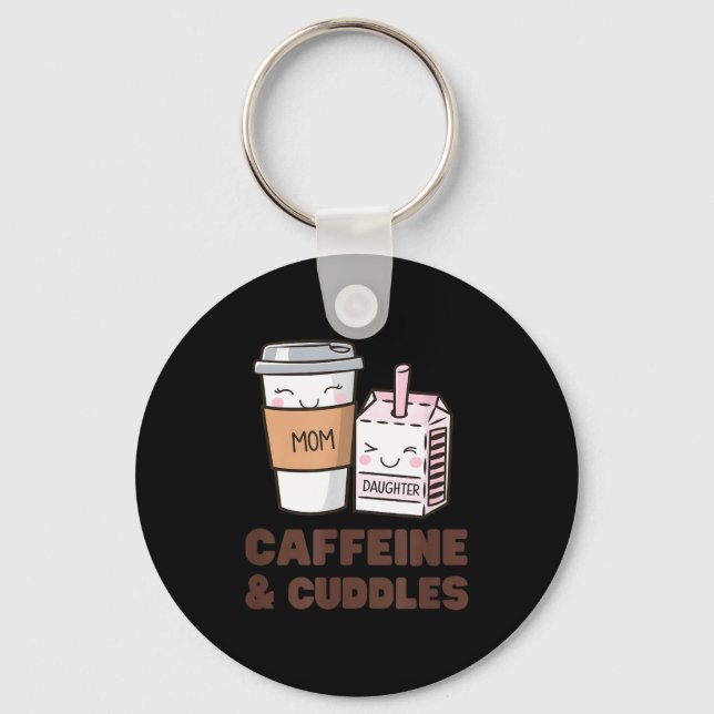 Girls Caffeine &amp; Cuddles Twinning Coffee Juice Key Ring (Front)