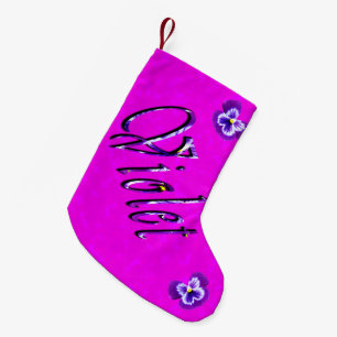 Girls Called Violet Name Logo, Small Christmas Stocking