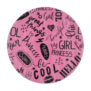 Girls Calligraphic: Seamless Fashion Pattern Cutting Board