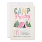 Girl's Camping Birthday Invitation