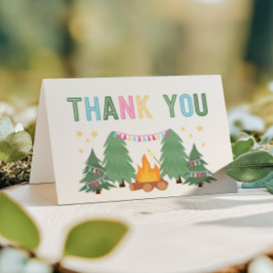 Girl's Camping Folded Thank You Cards