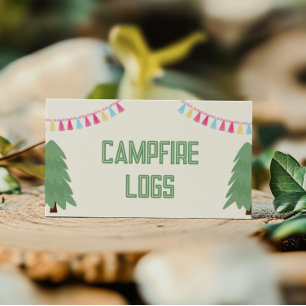 Girl's Camping Food Tent Cards