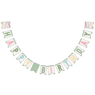 Girl's Camping Party Bunting Banner