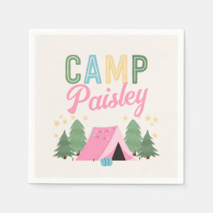 Girl's Camping Party Napkins