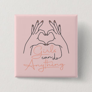 Girls Can Do Anything Button