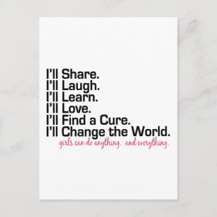 girls can do anything (girl power) postcard