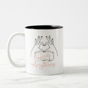 Girls Can Do Anything Two-Tone Coffee Mug