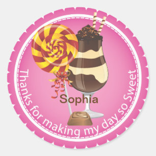Girl's Candy Party Favour Birthday Sticker
