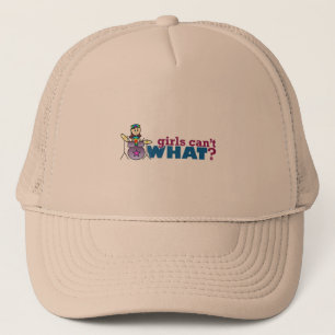 Girls Can't WHAT? Girl Drummer Logo Trucker Hat