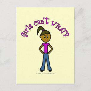 Girls Can't WHAT? Logo-Dark Girl Postcard