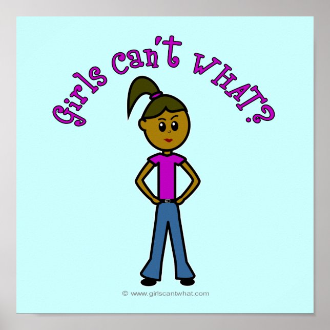 Girls Can't WHAT? Logo-Dark Girl Poster (Front)