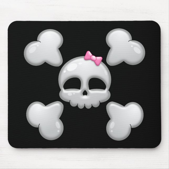 Girl's Cartoon Skull Mousepad (Front)