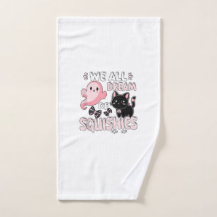 Girls Cat Pink Halloween Squishy We All Dream Of S Hand Towel