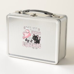 Girls Cat Pink Halloween Squishy We All Dream Of S Metal Lunch Box