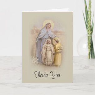 Girl's Catholic First Communion Card Thank You