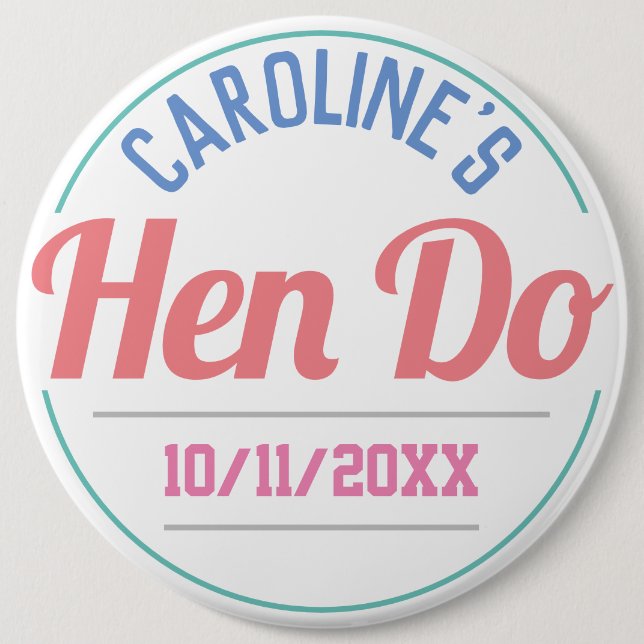 Girl's Celebration of a Hen Do Button (Front)