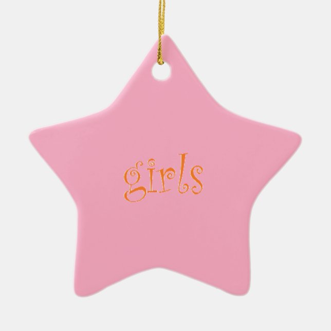 girls ceramic tree decoration (Front)