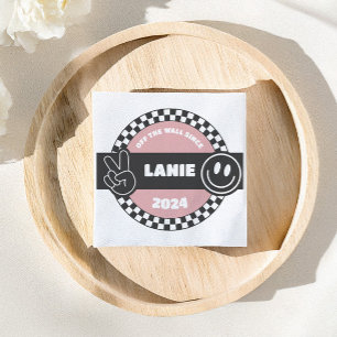 Girls' Chequered Skateboard Groovy Rad Birthday Napkin