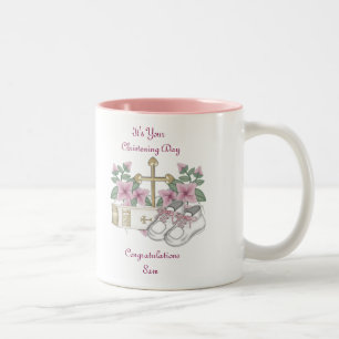 Girls Christening Shoes Two-Tone Coffee Mug