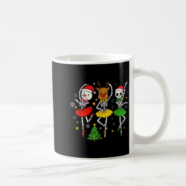 Girls Christmas Ballet Skeleton Ballerina Women Sk Coffee Mug (Right)