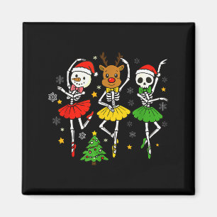Girls Christmas Ballet Skeleton Ballerina Women Sk Magnet