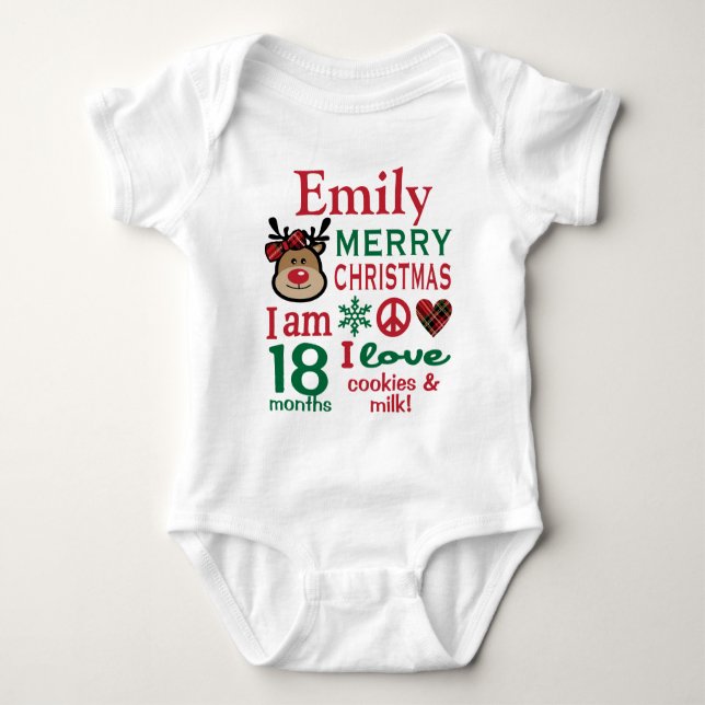 Girls Christmas Shirt Girls 2nd Christmas Bodysuit (Front)