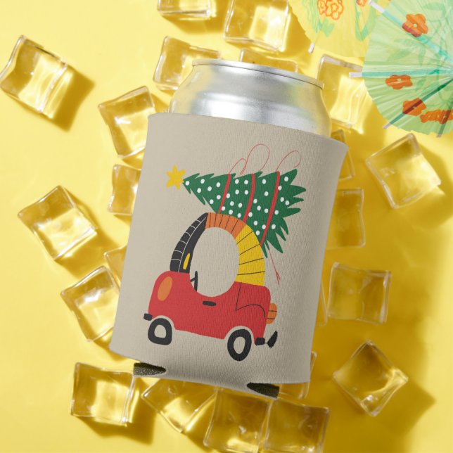 Girls Christmas Tree Kids Ugly Xmas Truck  Can Cooler (In Situ Summer)