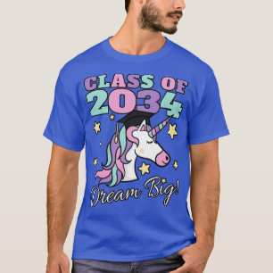 Girls Class of 2034 Grow With Me Magical Unicorn T-Shirt