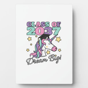 Girls Class of 2037 Magical Unicorn Graduation Cap Plaque
