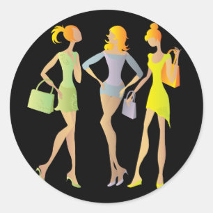 girls classic round sticker