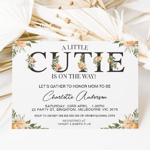 Girls Clementine Cutie Baby Shower Invitation