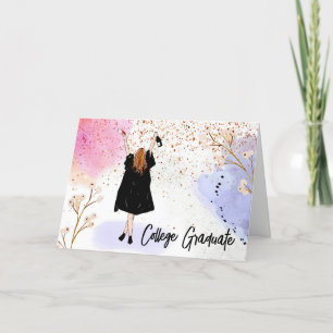 Girls College Graduation Card