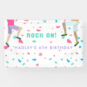 Girls Colourful Rock Climbing Party   Banner