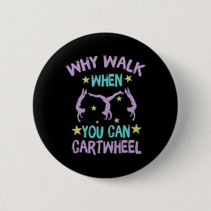 Girls' Cool Cartwheel Gymnastics 6 Cm Round Badge