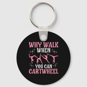 Girls' Cool Cartwheel Gymnastics - Black, Clic Fit Key Ring