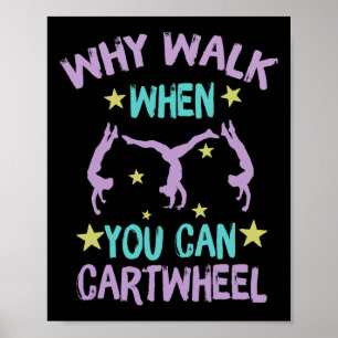 Girls' Cool Cartwheel Gymnastics Poster
