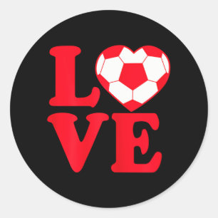 Girls Cool I Love Soccer Classic Round Sticker