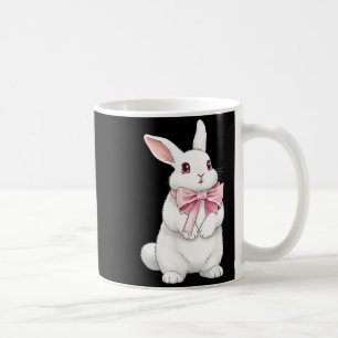 Girls Coquette Bunny Pink Ribbon Bow Coffee Mug