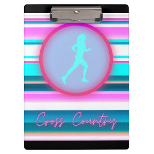 Girls Cross Country Running Stripes   Clipboard