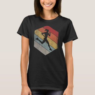 Girls Cross Country Team Geometric Distressed Vint T-Shirt