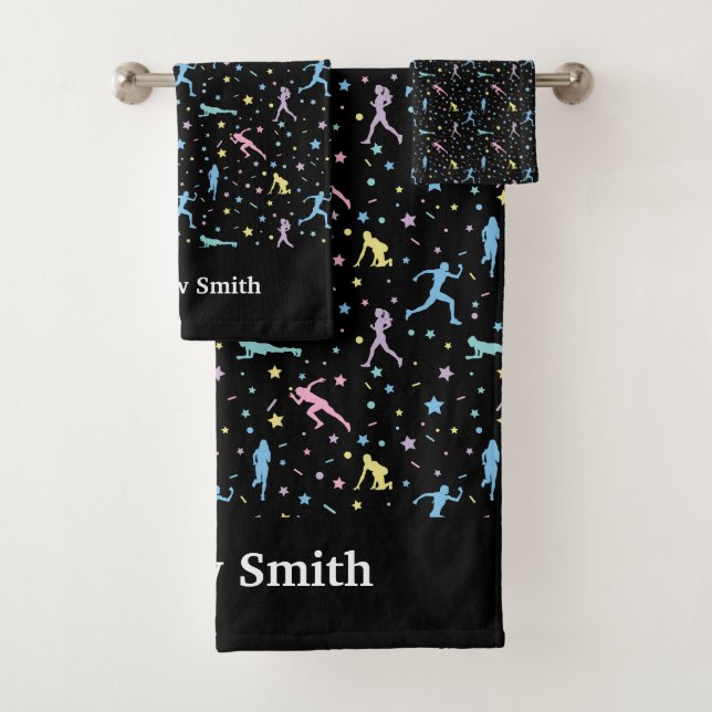 Girls Cross Country, Track Field, Marathon Runner Bath Towel Set (Insitu)